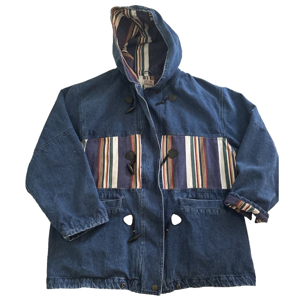 VTG Western Southwestern Denim Jacket Womens 18/20 Aztec Tribal Boho‎